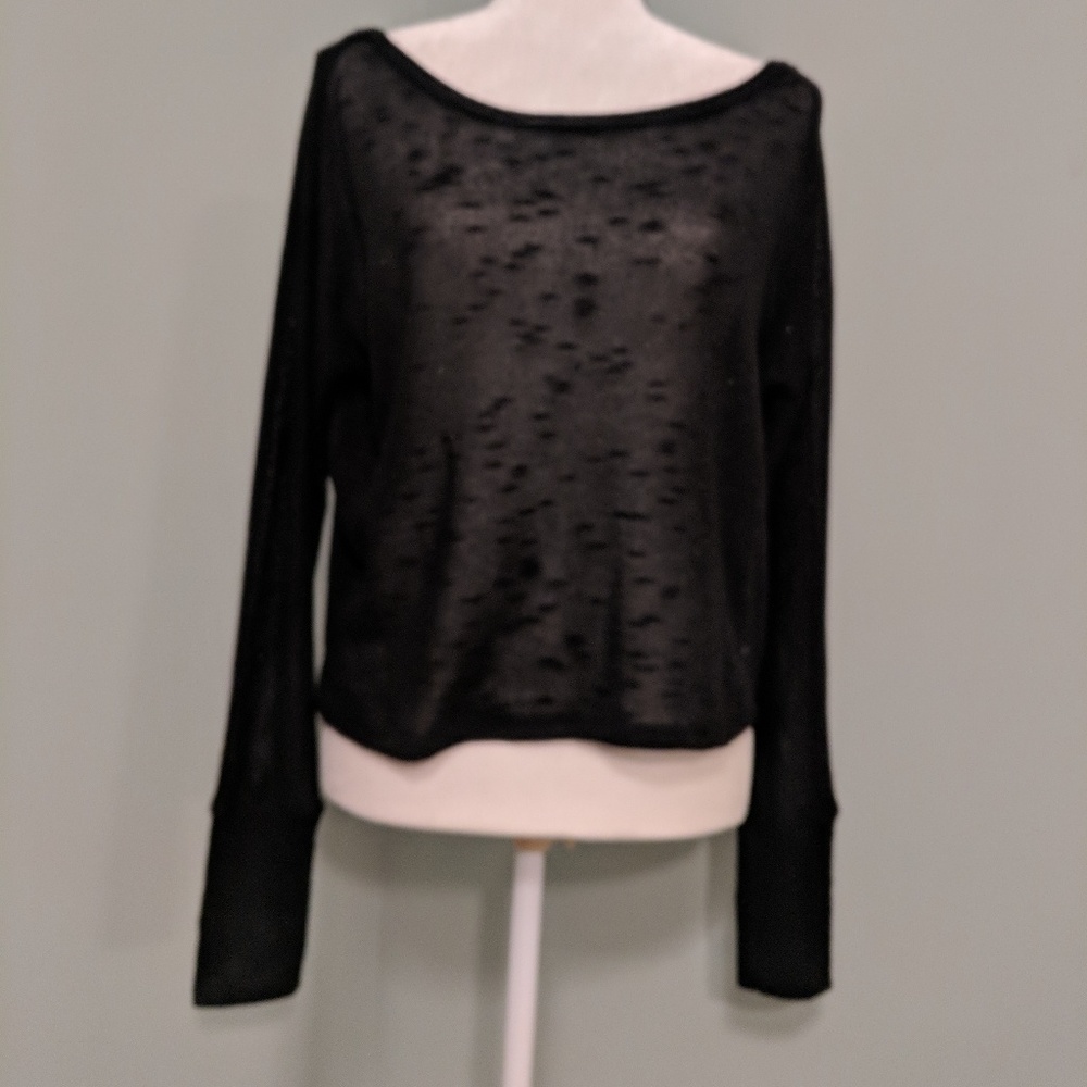 Aeropostale open weave sparkle sweater top Large